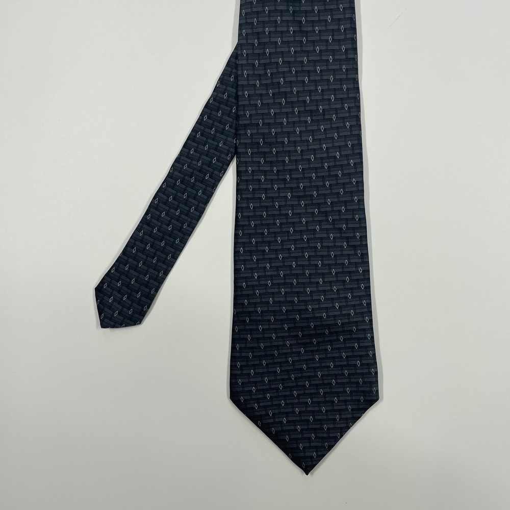 Arrow Charcoal Grey Geometric Diamond Silk Necktie Mens One Size